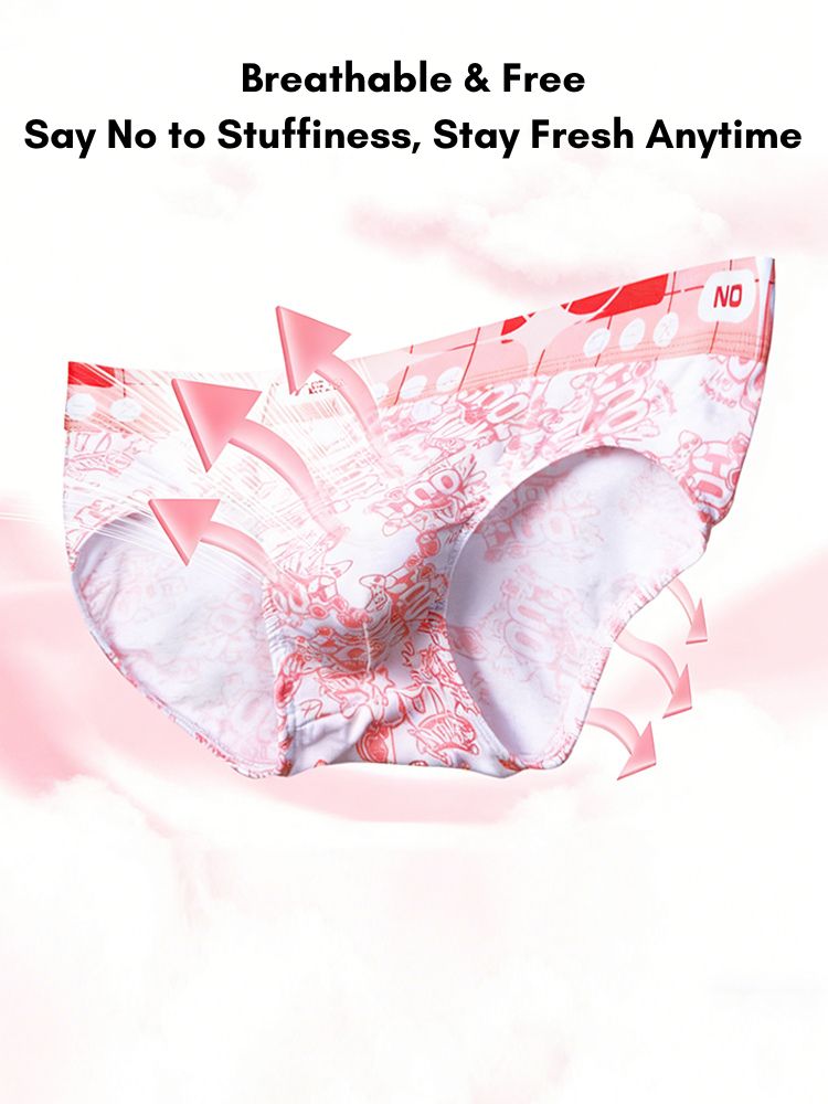 4 Pack Men's Antibacterial Cotton Breathable with Trendy Print Briefs | dmunderwear detail image 6