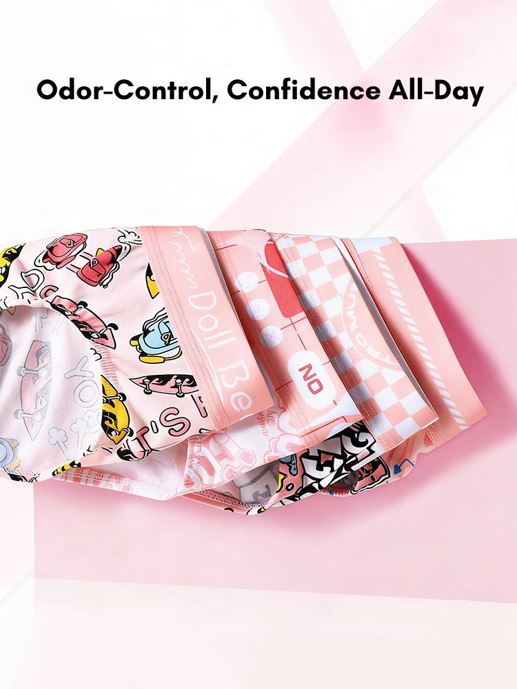 4 Pack Men's Antibacterial Cotton Breathable with Trendy Print Briefs | dmunderwear detail image 7