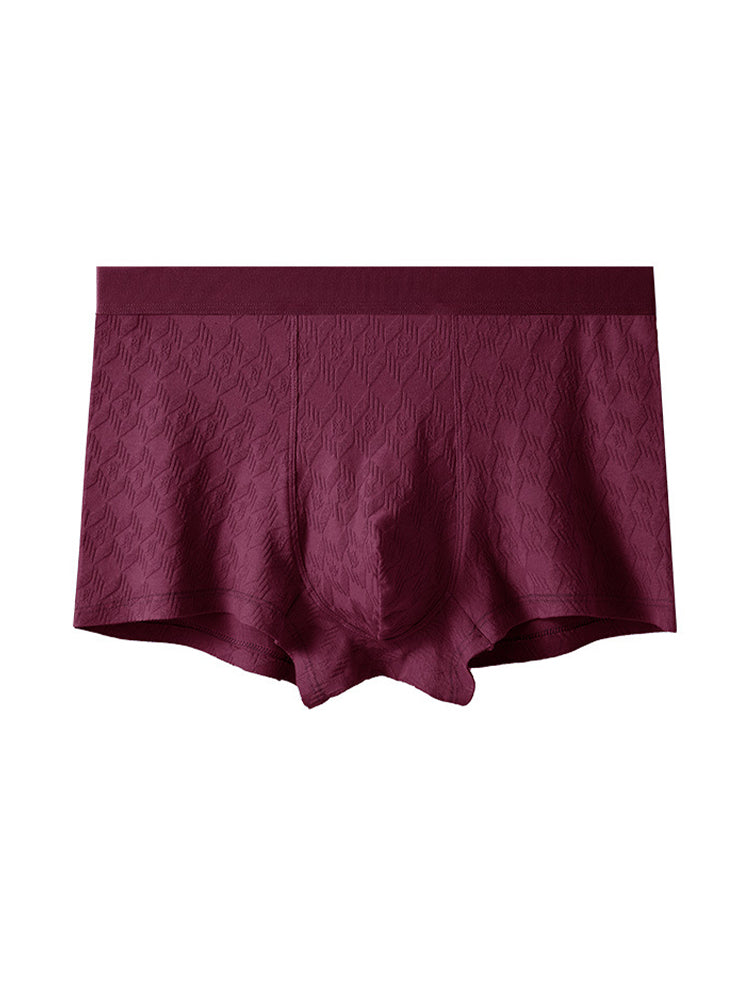 4 Pack Men's Antibacterial Cotton Jacquard Breathable Solid Color Trunks | dmunderwear detail image 18