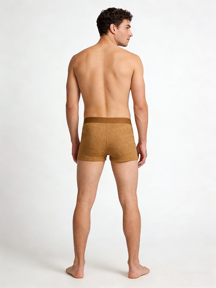 4 Pack Men's Antibacterial Cotton Jacquard Breathable Solid Color Trunks | dmunderwear detail image 5