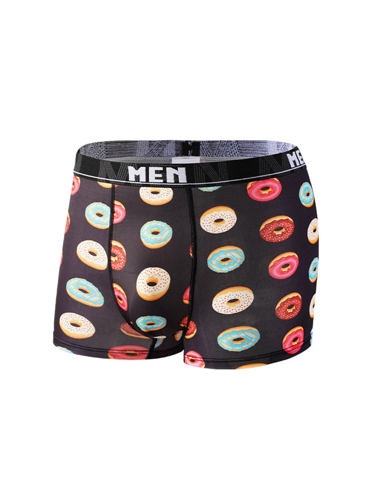 4 Pack Men's Bold Prints Mid-Rise Seamless Comfort Trunks | dmunderwear detail image 13
