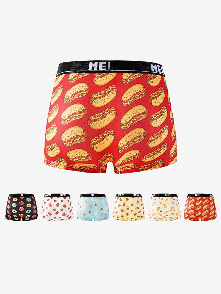 4 Pack Men's Bold Prints Mid-Rise Seamless Comfort Trunks | dmunderwear detail image 4