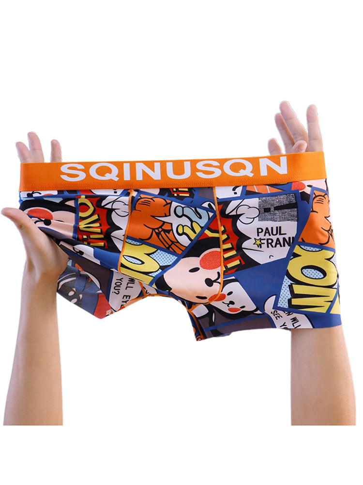 4 Pack Men's Breathable Printed Comfy Waistband Stretch Trunks | dmunderwear detail image 20