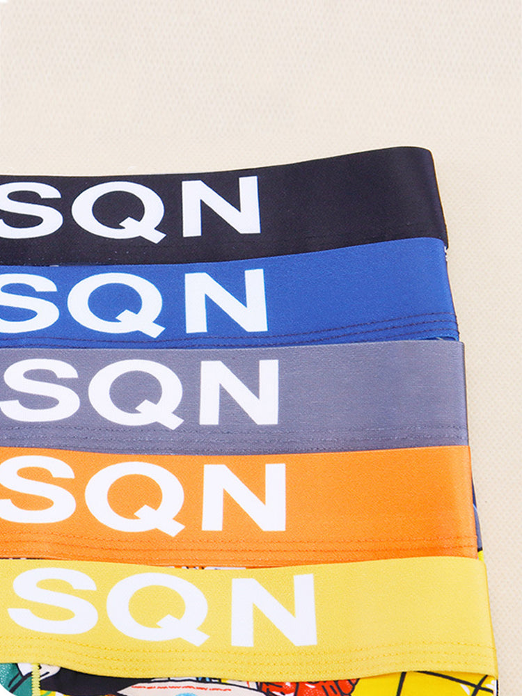 4 Pack Men's Breathable Printed Comfy Waistband Stretch Trunks | dmunderwear detail image 5