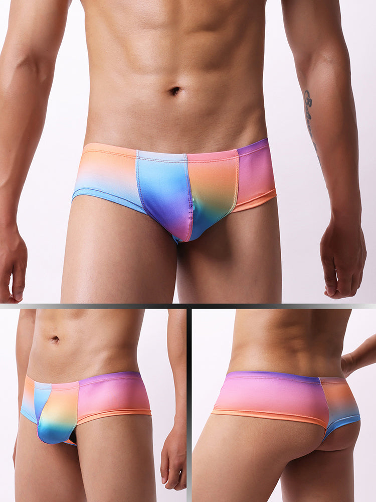 4 Pack Men's Breathable & Quick-Dry Printed U-Pouch Mesh T-Back Trunks | dmunderwear detail image 13