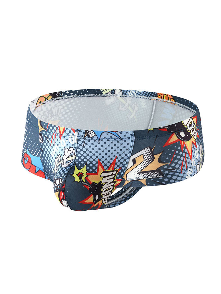 4 Pack Men's Breathable & Quick-Dry Printed U-Pouch Mesh T-Back Trunks | dmunderwear detail image 20