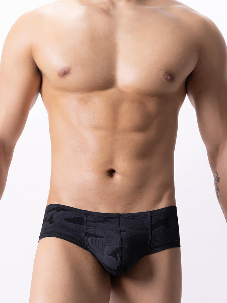 4 Pack Men's Breathable & Quick-Dry Printed U-Pouch Mesh T-Back Trunks | dmunderwear detail image 6