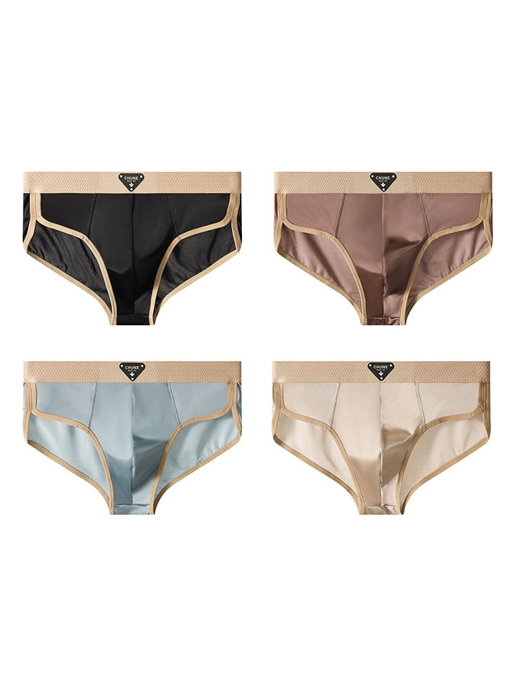 4 Pack Men's Breathable Thin & Soft-Touch Mid-Rise Briefs | dmunderwear detail image 12