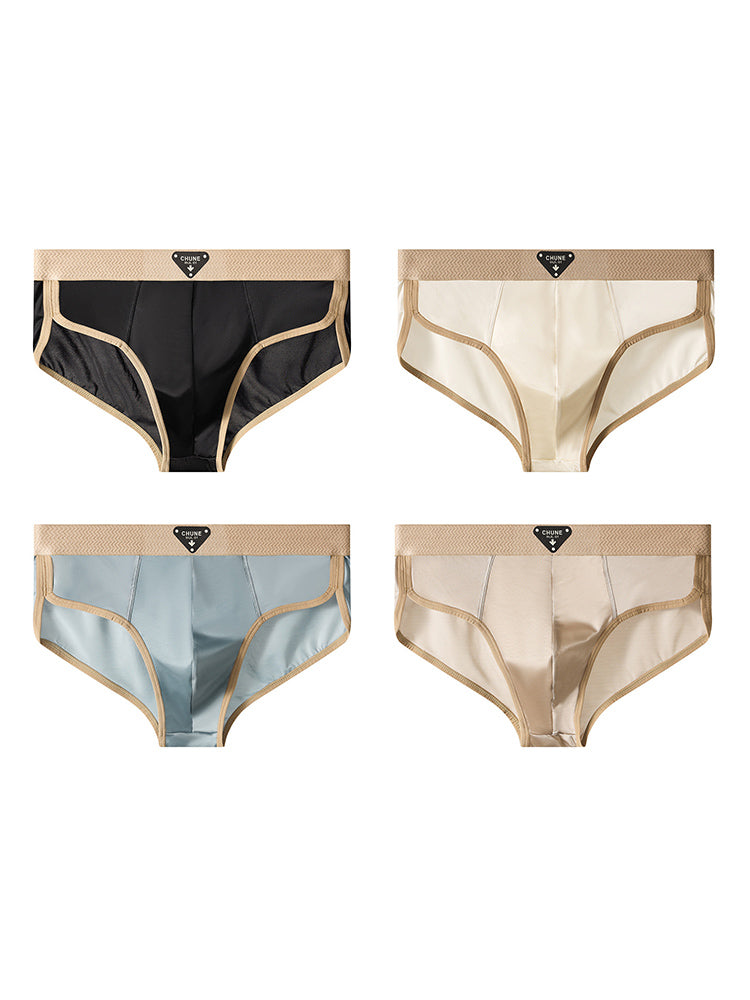 4 Pack Men's Breathable Thin & Soft-Touch Mid-Rise Briefs | dmunderwear detail image 17