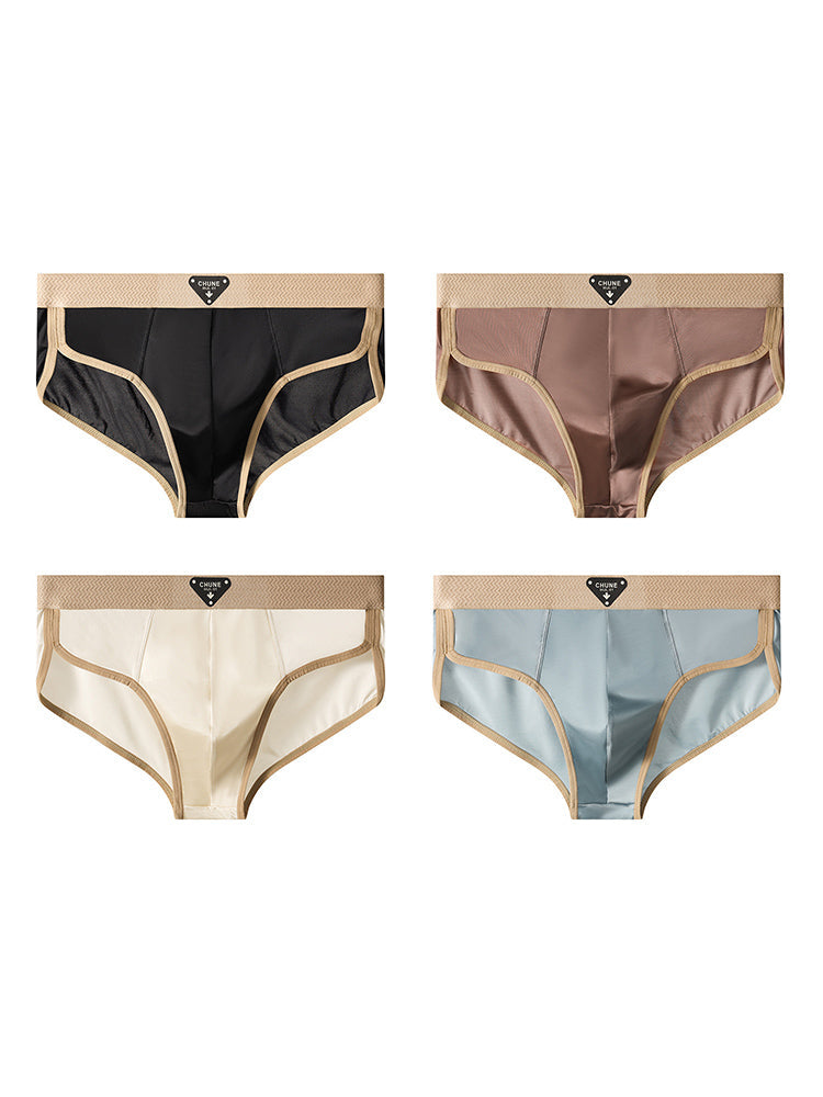 4 Pack Men's Breathable Thin & Soft-Touch Mid-Rise Briefs | dmunderwear detail image 2