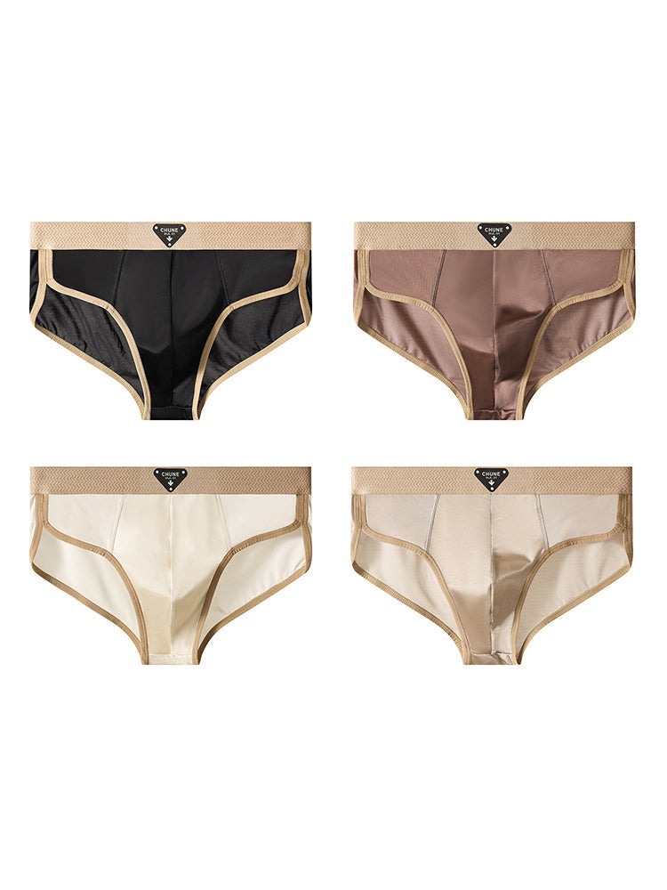 4 Pack Men's Breathable Thin & Soft-Touch Mid-Rise Briefs | dmunderwear detail image 7