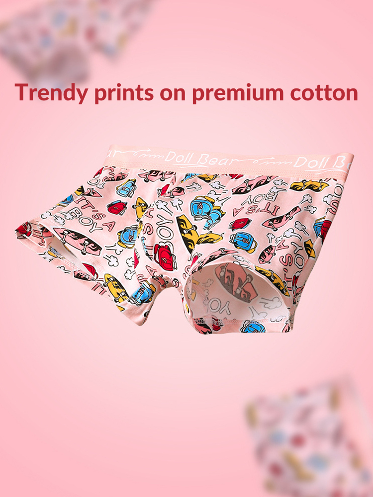 4 Pack Men's Cartoon Cotton Anti-Bacterial Boxer Briefs | dmunderwear detail image 12