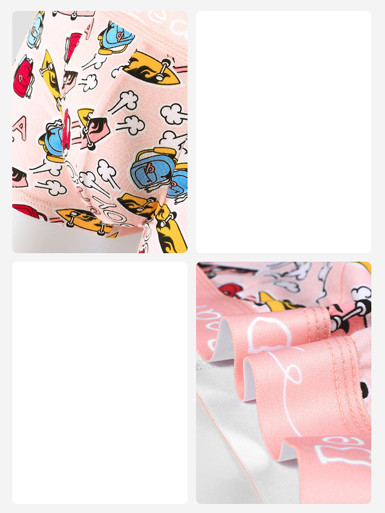 4 Pack Men's Cartoon Cotton Anti-Bacterial Boxer Briefs | dmunderwear detail image 16