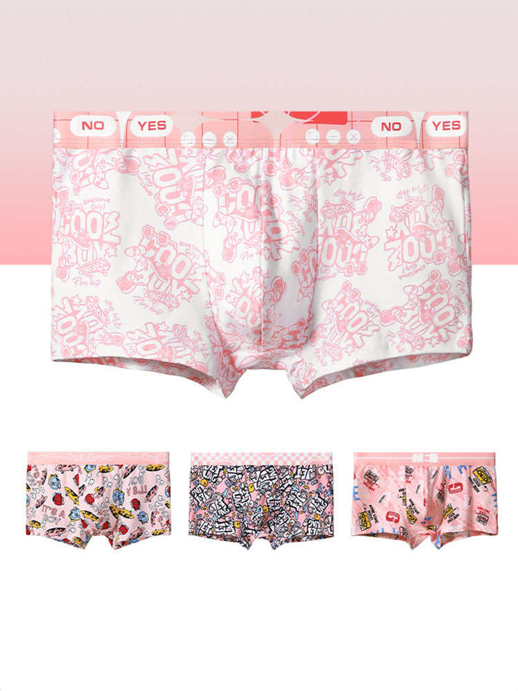 4 Pack Men's Cartoon Cotton Anti-Bacterial Boxer Briefs | dmunderwear detail image 18