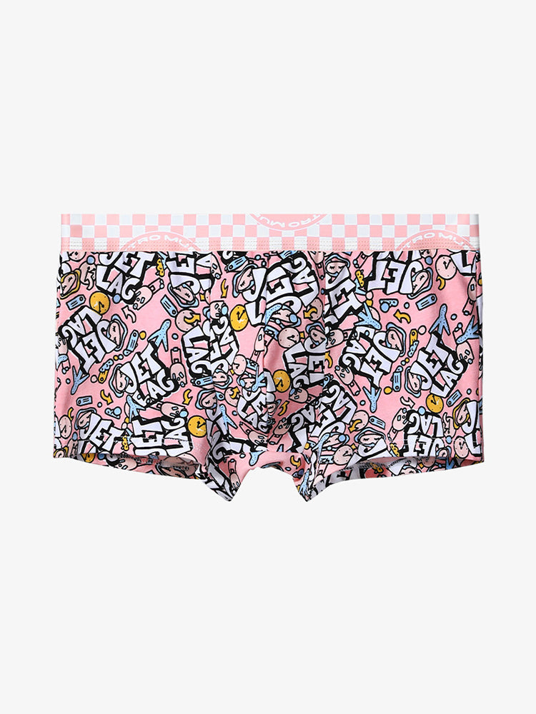 4 Pack Men's Cartoon Cotton Anti-Bacterial Boxer Briefs | dmunderwear detail image 19