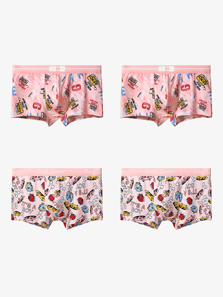4 Pack Men's Cartoon Cotton Anti-Bacterial Boxer Briefs | dmunderwear detail image 20