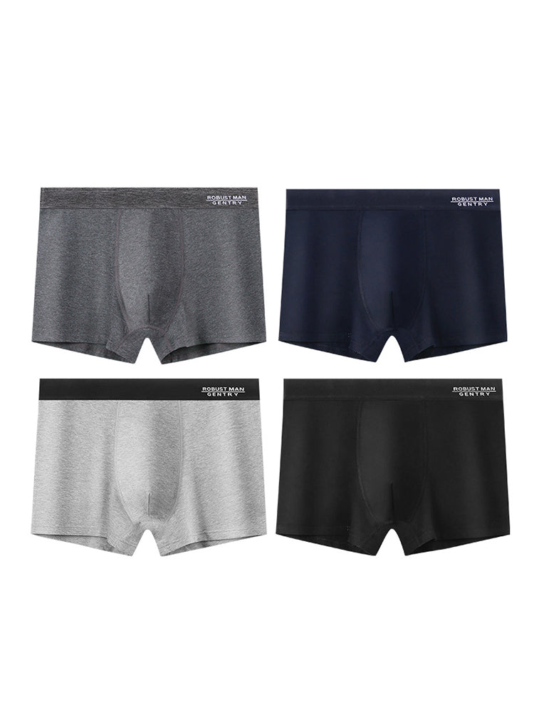 4 Pack Men's Comfortable Cotton Anti-Chafing High Elasticity Sports Boxer Briefs | dmunderwear detail image 14