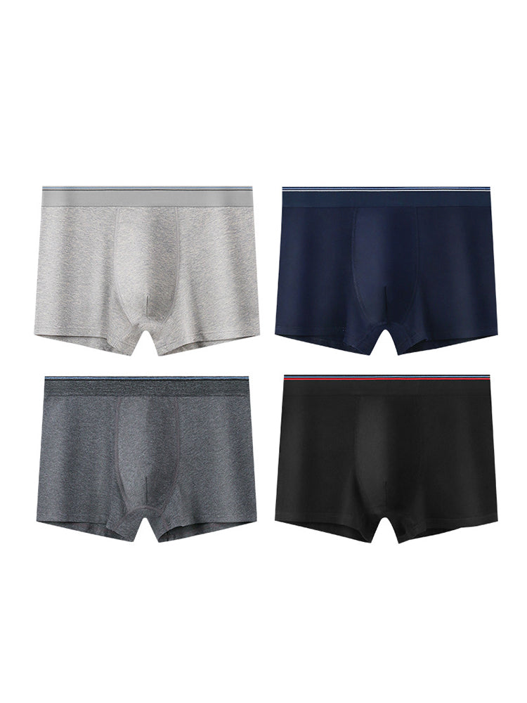 4 Pack Men's Comfortable Cotton Anti-Chafing High Elasticity Sports Boxer Briefs | dmunderwear detail image 20