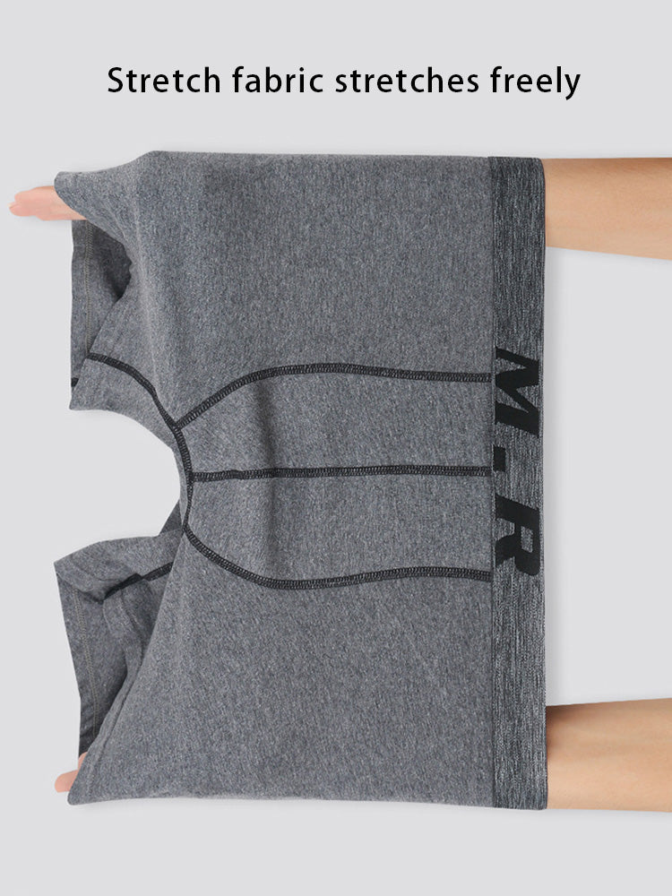 4 Pack Men's Comfortable Cotton Anti-Chafing High Elasticity Sports Boxer Briefs | dmunderwear detail image 9
