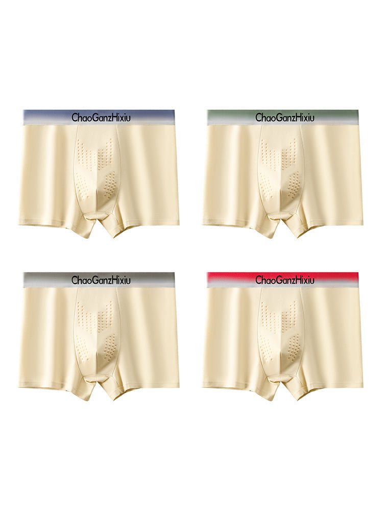 4 Pack Men's Comfy Waistband Anti-Chafing Stay-Put Fit Trunks | dmunderwear detail image 2
