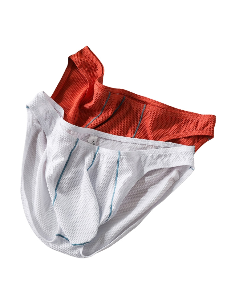 4 Pack Men's Low-Rise Textured Solid Briefs with Enhanced Pouch | dmunderwear detail image 4