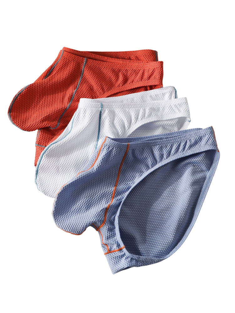 4 Pack Men's Low-Rise Textured Solid Briefs with Enhanced Pouch | dmunderwear detail image 5
