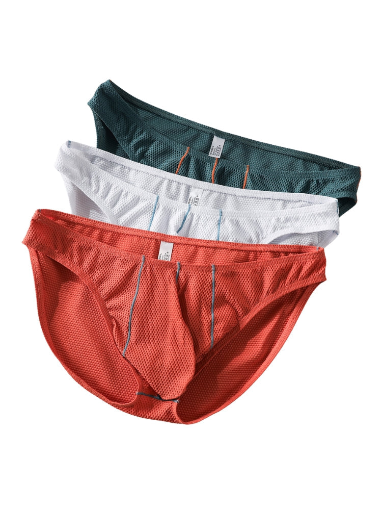 4 Pack Men's Low-Rise Textured Solid Briefs with Enhanced Pouch | dmunderwear detail image 8