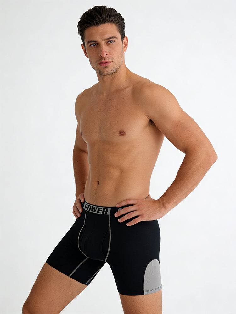 4 Pack Men's Comfy Waistband Workout Ready All-Season Boxer Briefs | dmunderwear detail image 3