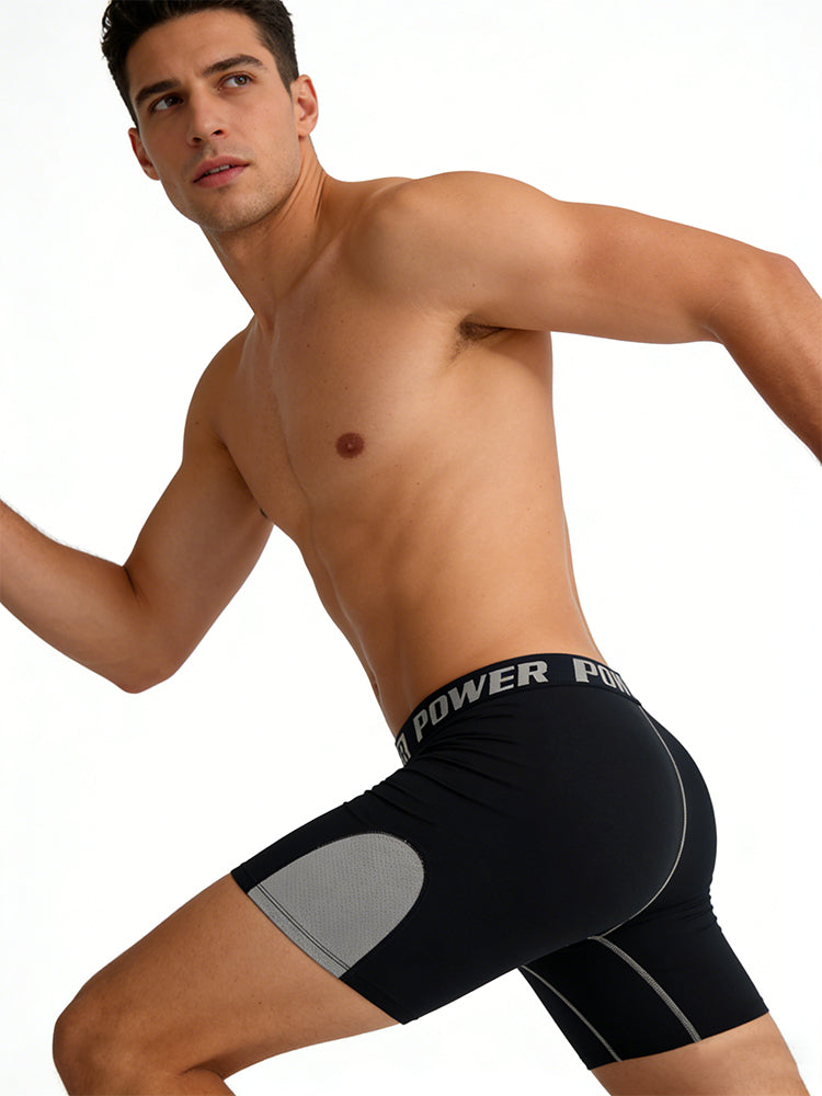 4 Pack Men's Comfy Waistband Workout Ready All-Season Boxer Briefs | dmunderwear detail image 4