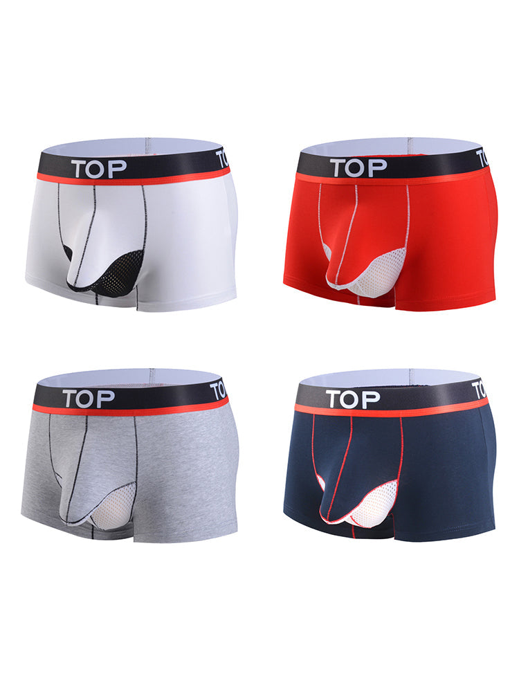 4 Pack Men's Cotton Gun Egg Separation Elephant Nose Trunks | dmunderwear detail image 14