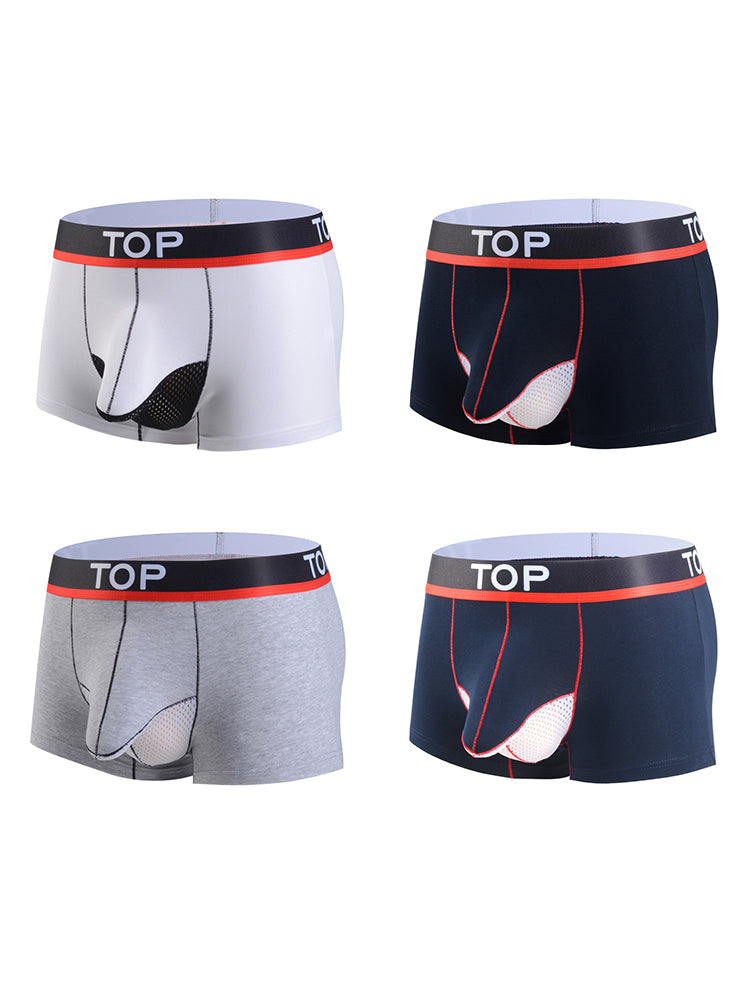 4 Pack Men's Cotton Gun Egg Separation Elephant Nose Trunks | dmunderwear detail image 19