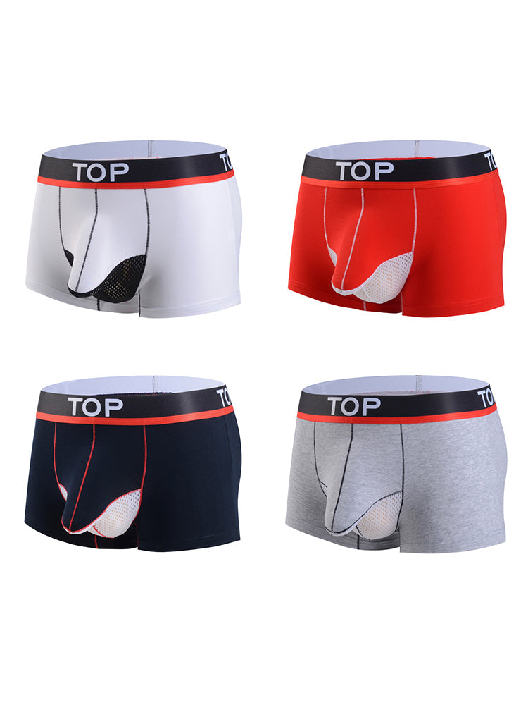 4 Pack Men's Cotton Gun Egg Separation Elephant Nose Trunks | dmunderwear detail image 2