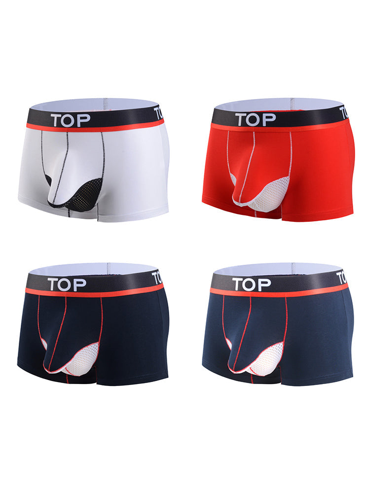 4 Pack Men's Cotton Gun Egg Separation Elephant Nose Trunks | dmunderwear detail image 8