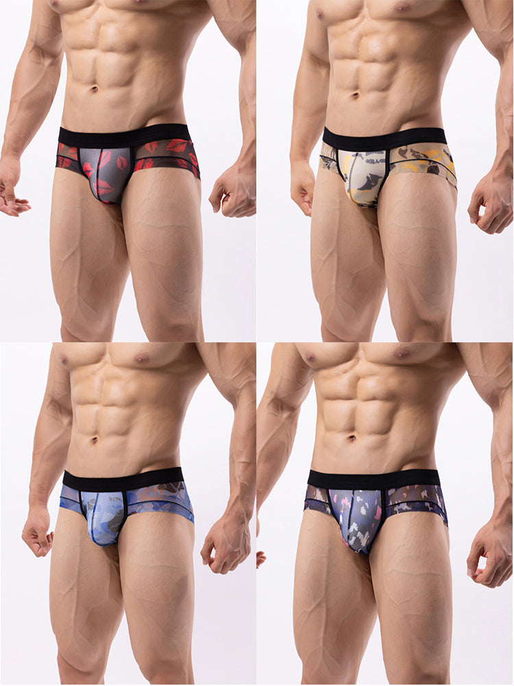 4-pack Men's Double-layer Breathable Mesh Briefs | dmunderwear detail image 9
