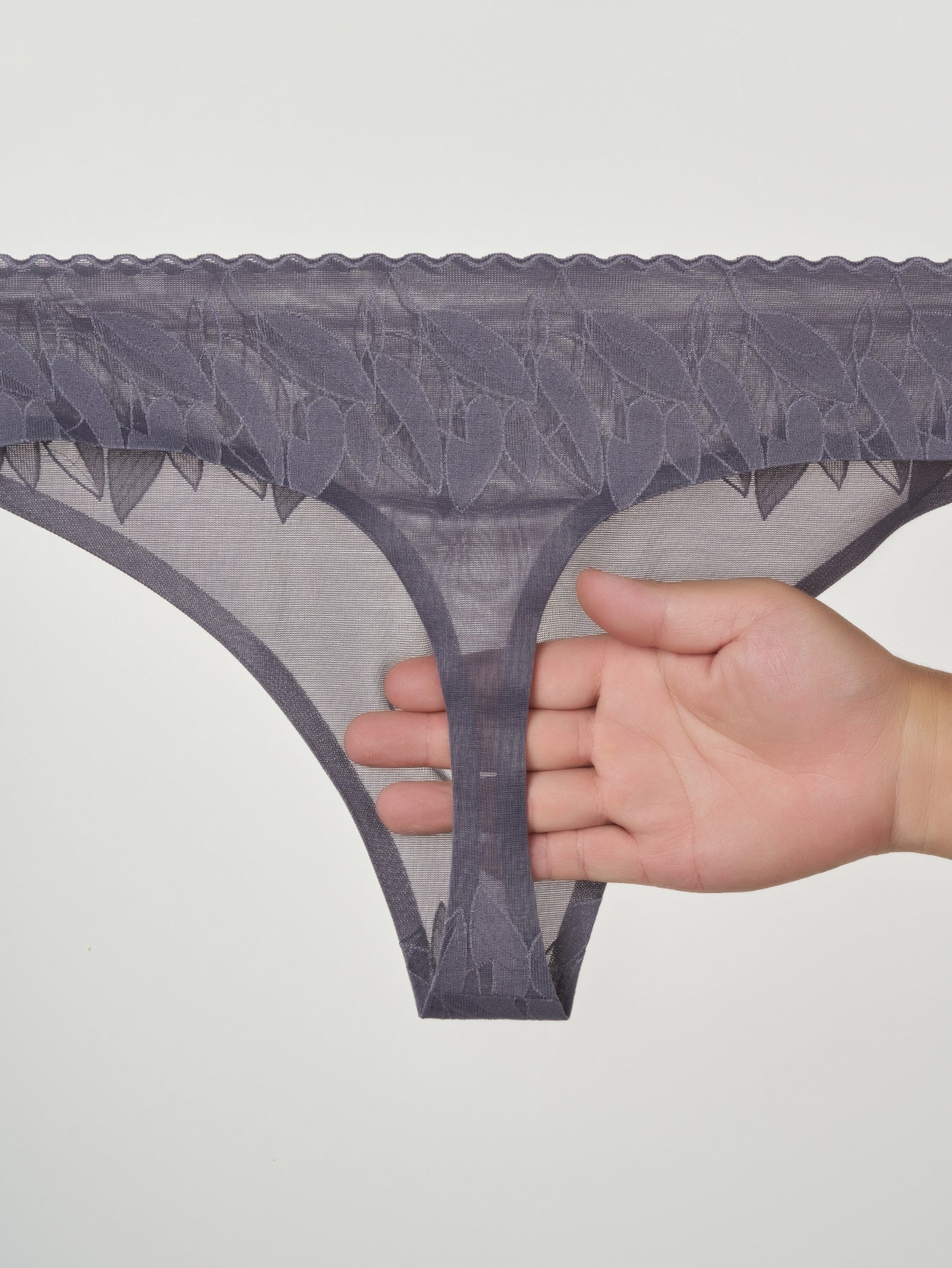 4 Pack Men's High-Stretch & Low-Rise Lace Trim Large Pouch Thongs | dmunderwear detail image 11