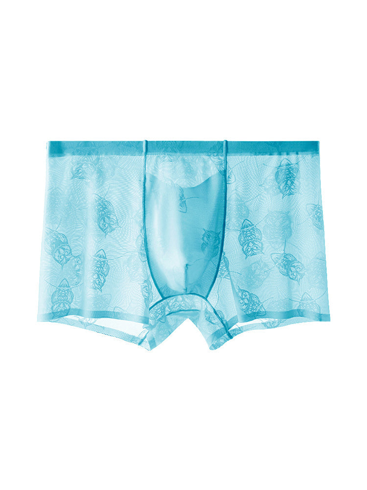 4 Pack Men's Ice Silk Antibacterial Mid-Rise Seamless Comfort Trunks | dmunderwear