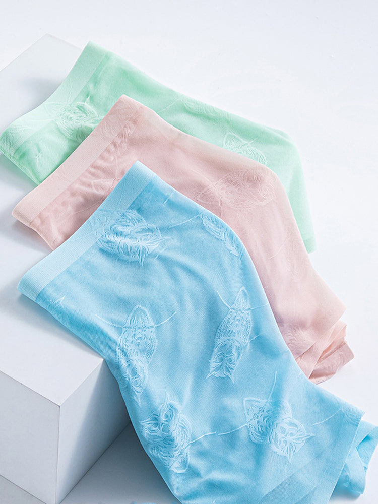 4 Pack Men's Ice Silk Antibacterial Mid-Rise Seamless Comfort Trunks | dmunderwear detail image 17