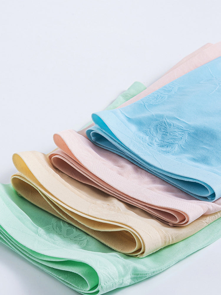 4 Pack Men's Ice Silk Antibacterial Mid-Rise Seamless Comfort Trunks | dmunderwear detail image 18