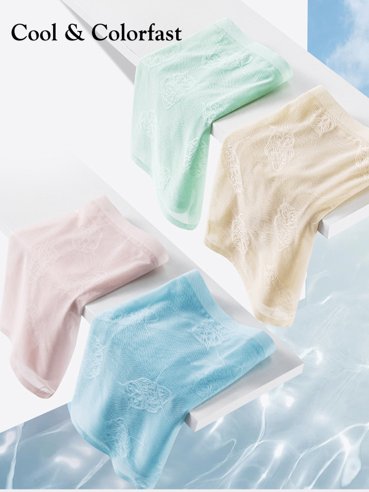 4 Pack Men's Ice Silk Antibacterial Mid-Rise Seamless Comfort Trunks | dmunderwear detail image 5