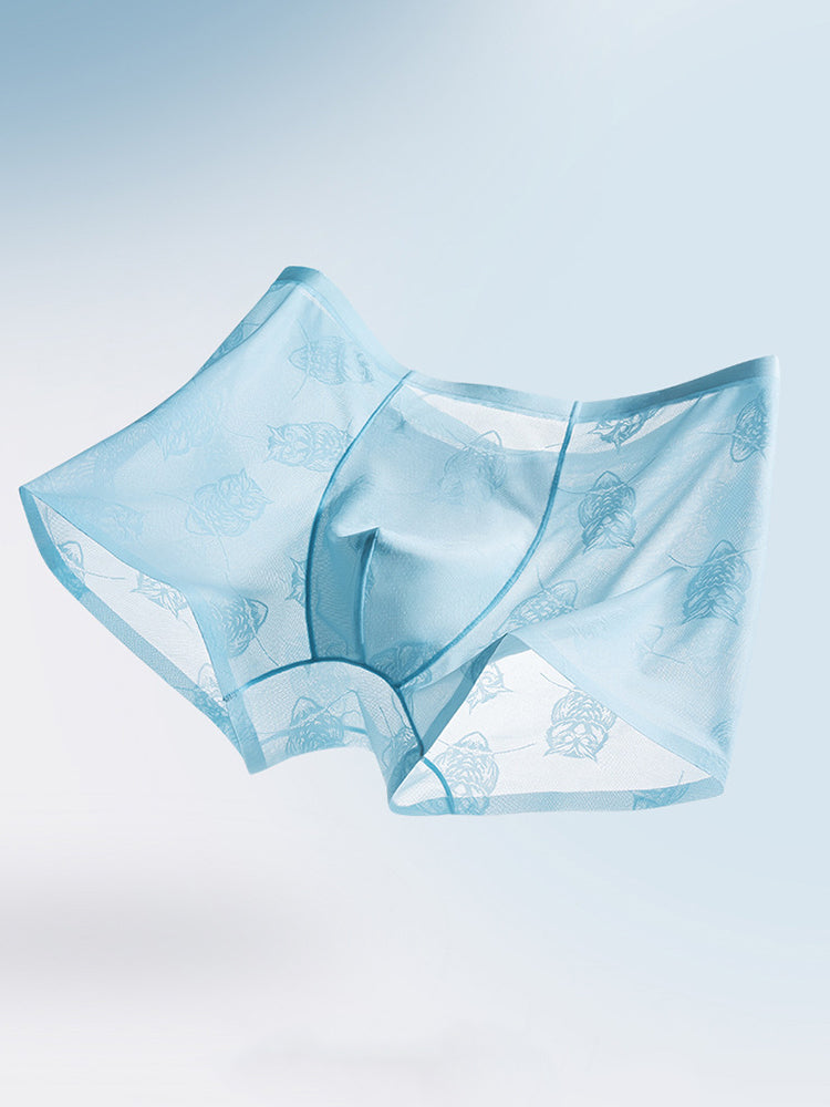 4 Pack Men's Ice Silk Antibacterial Mid-Rise Seamless Comfort Trunks | dmunderwear detail image 7