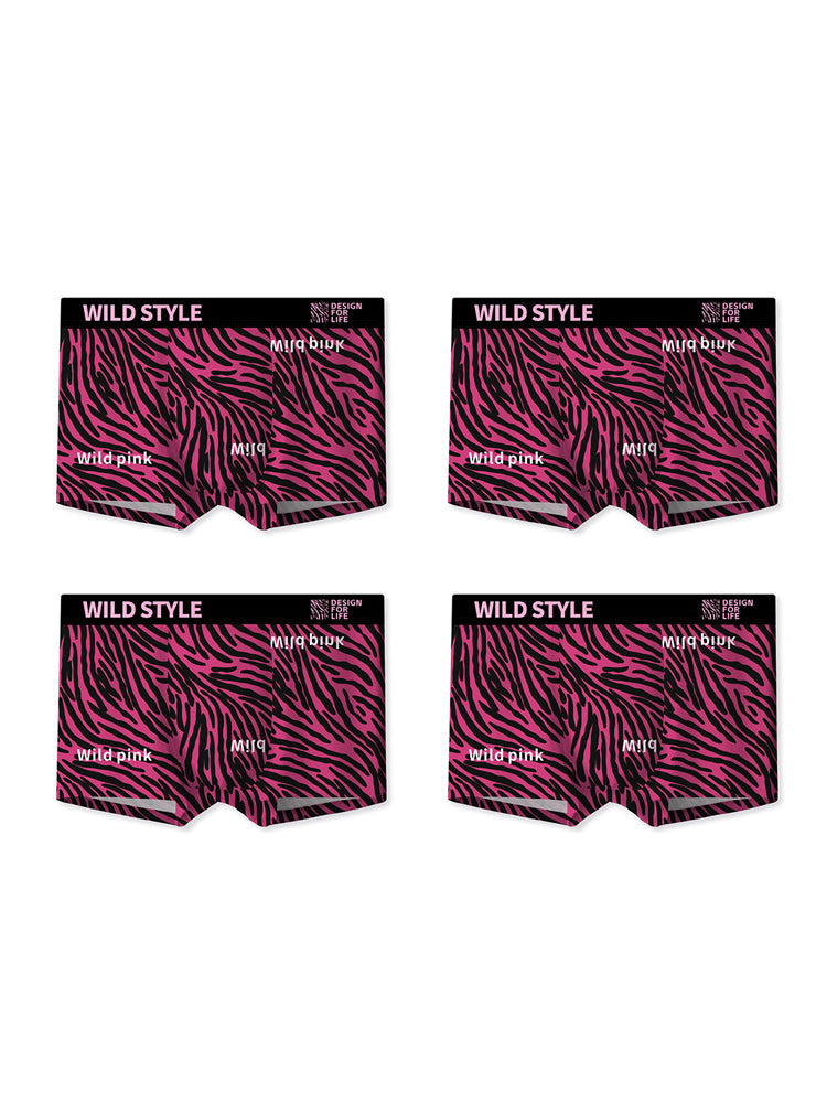 4 Pack Men's Ice Silk Bold Prints Anti-Chafing Stretch Fit Trunks | dmunderwear detail image 15