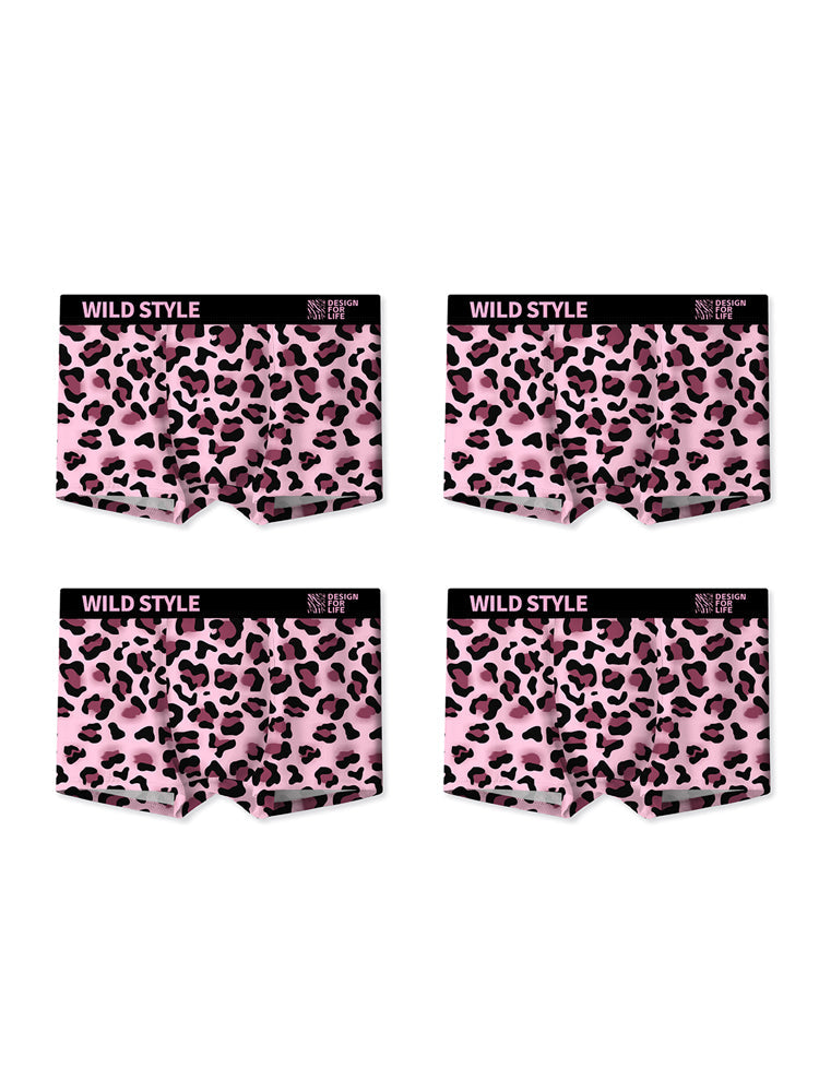 4 Pack Men's Ice Silk Bold Prints Anti-Chafing Stretch Fit Trunks | dmunderwear detail image 16