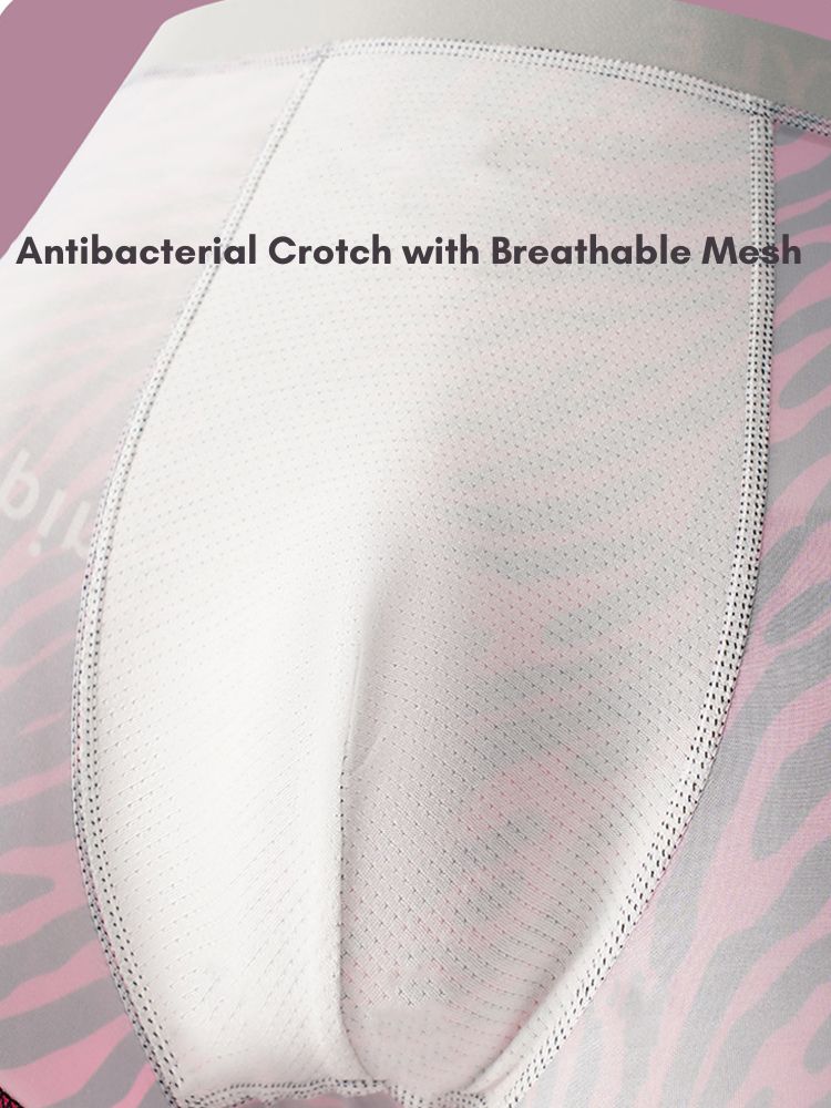 4 Pack Men's Ice Silk Bold Prints Anti-Chafing Stretch Fit Trunks | dmunderwear detail image 6