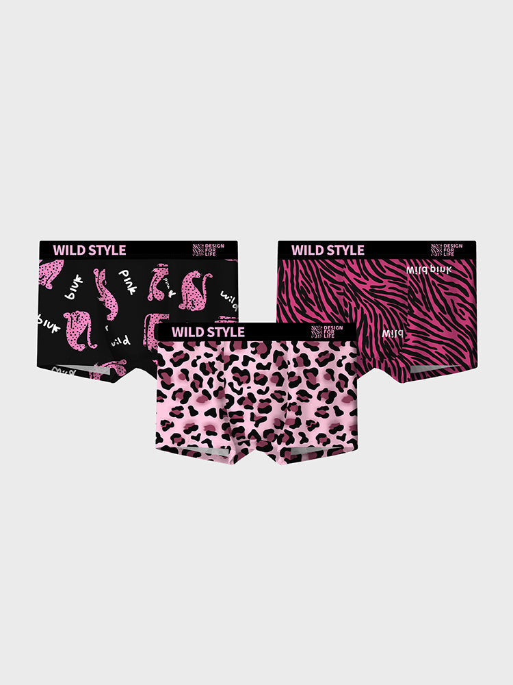 4 Pack Men's Ice Silk Bold Prints Anti-Chafing Stretch Fit Trunks | dmunderwear detail image 9