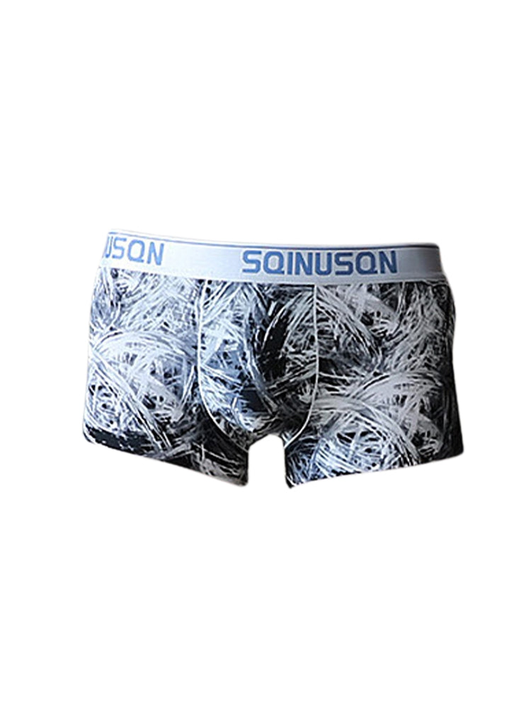 4 Pack Men's Ice Silk Bold Prints Lightweight & Airy Mid-Rise Trunks | dmunderwear detail image 4