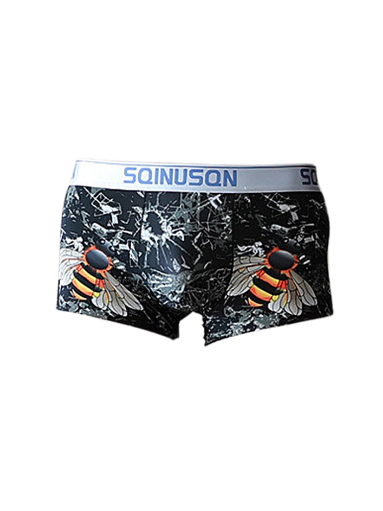 4 Pack Men's Ice Silk Bold Prints Lightweight & Airy Mid-Rise Trunks | dmunderwear detail image 5