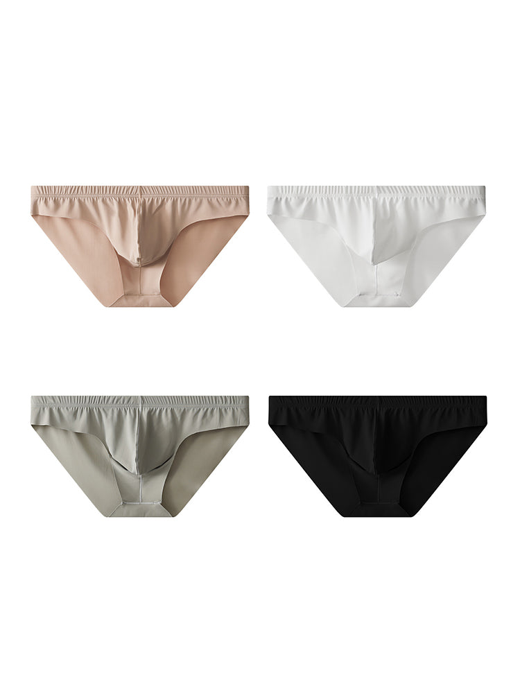 4 Pack Men's Ice Silk Lightweight Breathable Minimalist Briefs | dmunderwear detail image 2