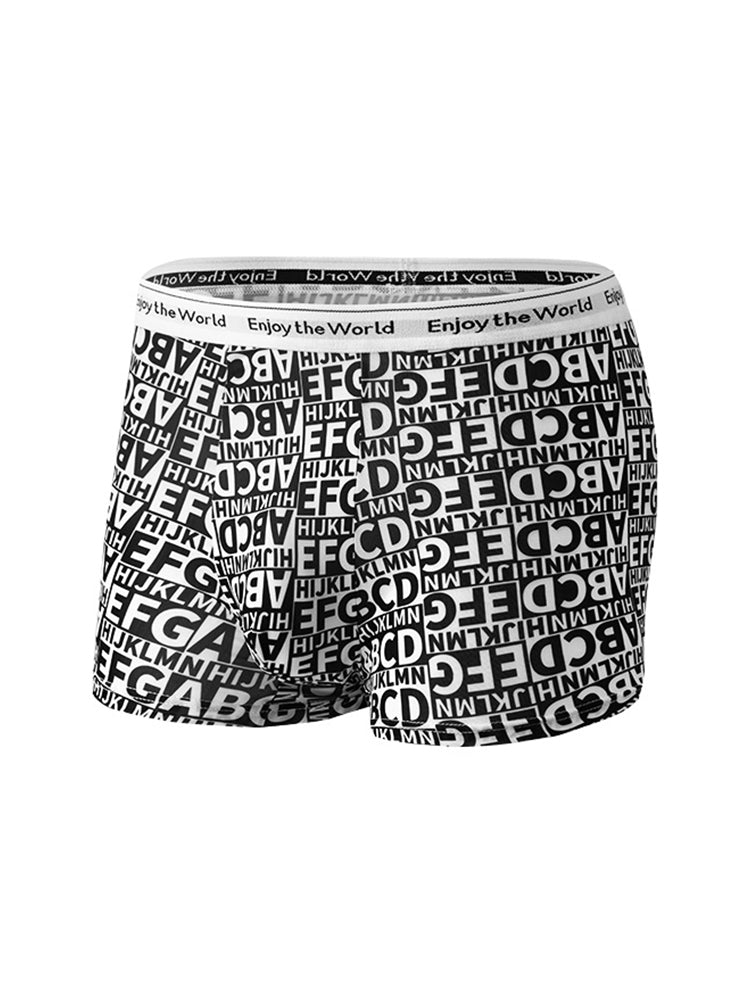 4 Pack Men's Ice Silk Printed Comfy Waistband Stretch Fit Trunks | dmunderwear detail image 11