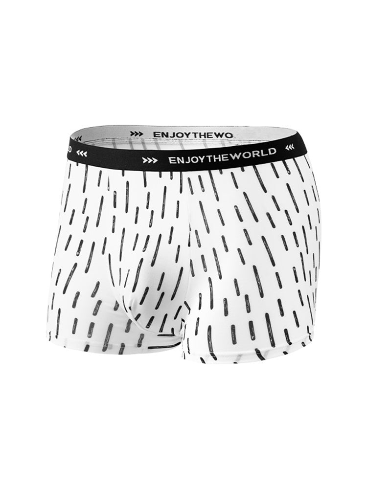 4 Pack Men's Ice Silk Printed Comfy Waistband Stretch Fit Trunks | dmunderwear detail image 14