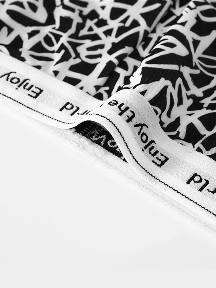 4 Pack Men's Ice Silk Printed Comfy Waistband Stretch Fit Trunks | dmunderwear detail image 5
